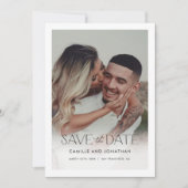 Minimale Zwart Witte Foto Trouw Save the Date (Voorkant)