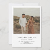 Minimale Zwart Witte Foto Trouw Save the Date (Achterkant)