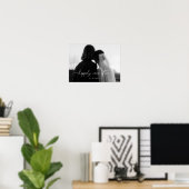 Minimale Zwart Witte Huwelijksjubileum Foto Poster (Thuiskantoor)