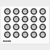 Minimale zwart-witte kerstboom ronde sticker (Vel)