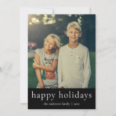 Minimale zwart-witte Prettige feestdagen Feestdagenkaart (Voorkant)