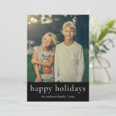 Minimale zwart-witte Prettige feestdagen Feestdagenkaart (Staand voorkant)