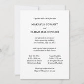 Minimale zwart/witte tempel bruiloft twee receptie kaart (Voorkant)