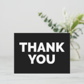 Minimale zwart-wittekst bedankkaart (Staand voorkant)