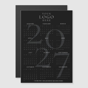 Minimale Zwarte 2027 Agenda Zakelijk Logo Magneet