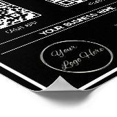 Minimale zwarte 2 QR-codes zakelijke scan om te be Poster (Hoek)