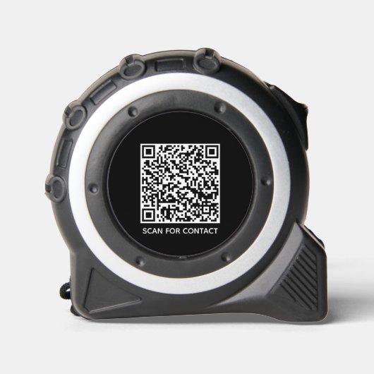 Minimale zwarte aangepaste QR-code en bewerkbare t Rolmaat (Voorkant)