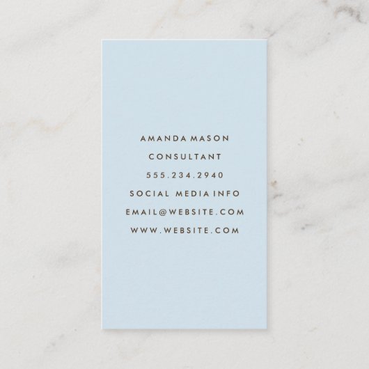 Minimale zwarte achtergrond van Monogram bruin Visitekaartje (Achterkant)