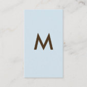 Minimale zwarte achtergrond van Monogram bruin Visitekaartje (Voorkant)