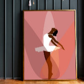 Minimale zwarte Ballerina Afrikaanse Amerikaanse d Poster