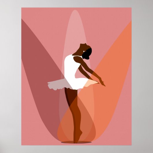 Minimale zwarte Ballerina Afrikaanse Amerikaanse d Poster (Voorkant)