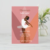 Minimale zwarte ballerina-illustratiedans overwegi kaart (Staand voorkant)