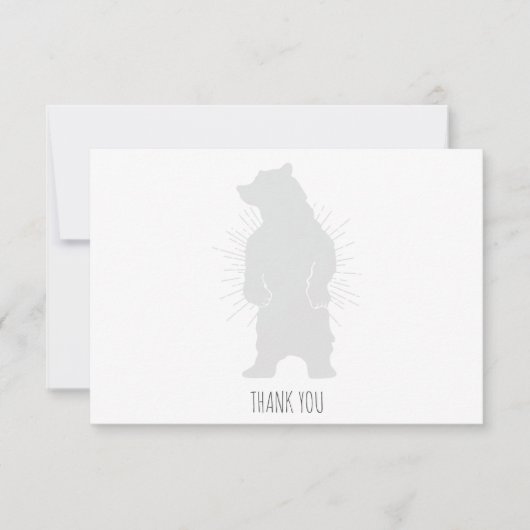 Minimale zwarte Beer op zaterdag Bedankkaart (Voorkant)