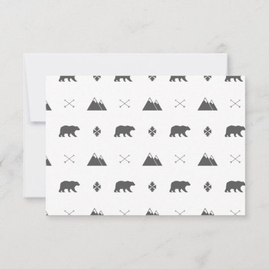 Minimale zwarte Beer op zaterdag Bedankkaart (Achterkant)