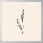 Minimale zwarte bladeren poster (Voorkant)