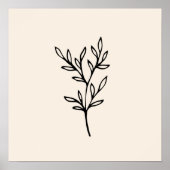 Minimale zwarte bladeren poster (Voorkant)