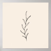 Minimale zwarte bladeren poster (Voorkant)