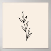 Minimale zwarte bladeren poster (Voorkant)