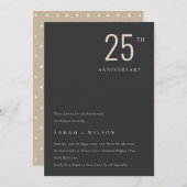 Minimale zwarte Blush Jubileum elk jaar uitnodigen Bedankkaart (Voorkant / Achterkant)