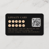 Minimale Zwarte Botanische Salon QR-Code Loyalty Visitekaartje (Achterkant)