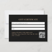Minimale Zwarte Botanische Zakelijke QR-code (Achterkant)
