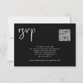 Minimale zwarte bruiloft QR Code eenvoudig RSVP Kaartje (Voorkant)