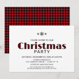 Minimale zwarte Buffalo met kerstfeest Kaart