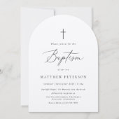 Minimale Zwarte Calligrafie Doop Kaart (Voorkant)