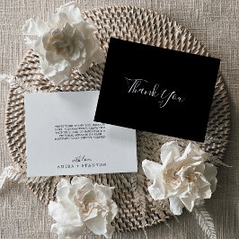 Minimale zwarte coördinaat bedankkaart