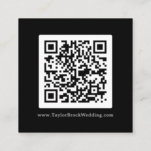 Minimale zwarte coördinaat QR-code details Informatiekaartje (Achterkant)