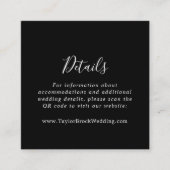 Minimale zwarte coördinaat QR-code details Informatiekaartje (Voorkant)