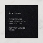 Minimale zwarte Core Dual Side Vierkante Visitekaartje (Achterkant)