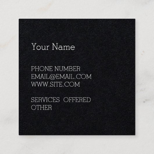 Minimale zwarte Core Dual Side Vierkante Visitekaartje (Achterkant)
