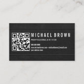 Minimale zwarte driver - oude moderne QR-code Visitekaartje (Achterkant)