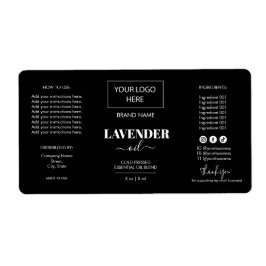 Minimale zwarte Dropper Fles Etiket Logo