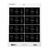 Minimale zwarte Dropper Fles Etiket Logo (Full Sheet)