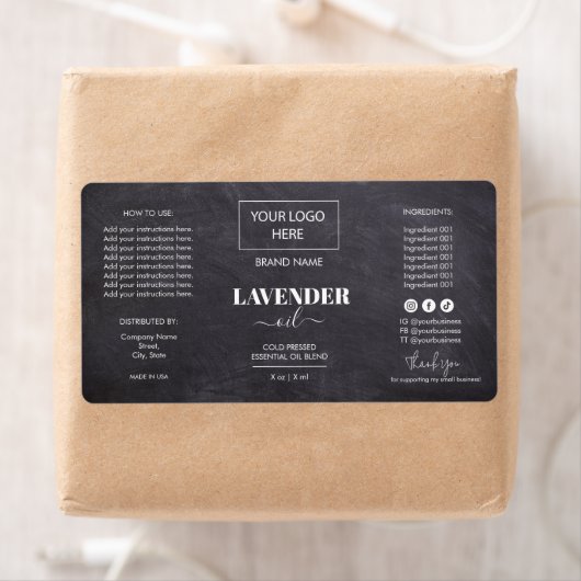 Minimale zwarte Dropper Fles Etiket Logo (Insitu)