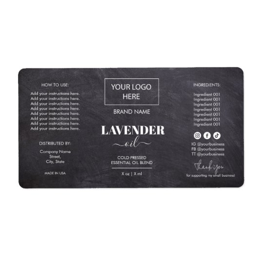 Minimale zwarte Dropper Fles Etiket Logo (Voorkant)