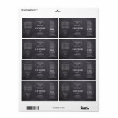 Minimale zwarte Dropper Fles Etiket Logo (Full Sheet)