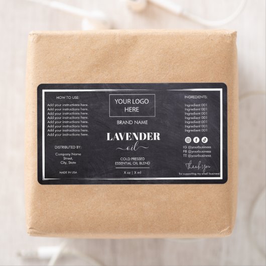 Minimale zwarte Dropper Fles Etiket Logo (Insitu)