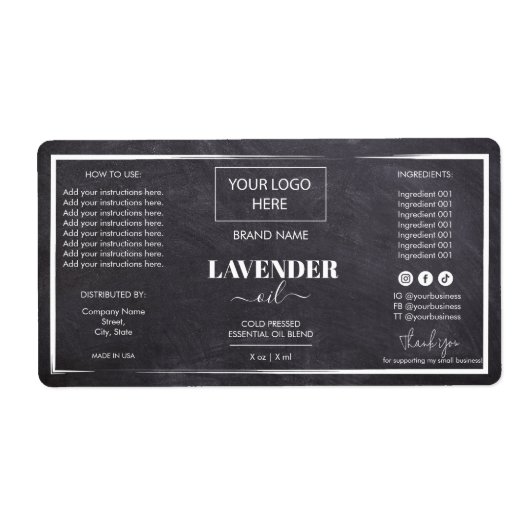 Minimale zwarte Dropper Fles Etiket Logo (Voorkant)