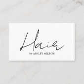 Minimale zwarte Elegant Haarstylist Visitekaartje (Voorkant)
