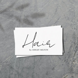 Minimale zwarte Elegant Haarstylist Visitekaartje