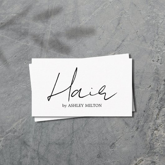 Minimale zwarte Elegant Haarstylist Visitekaartje