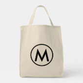 Minimale zwarte Elegant Monogram Tote Bag (Achterkant)