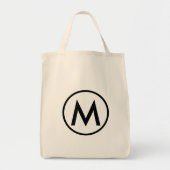 Minimale zwarte Elegant Monogram Tote Bag (Voorkant)