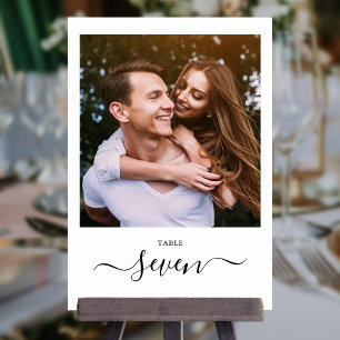 Minimale zwarte Elegant-scriptfoto Kaart