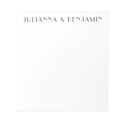 Minimale zwarte Elegant White Custom Art Deco Notitieblok (Voorkant)