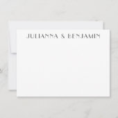 Minimale zwarte Elegant White Custom Art Deco Notitiekaartje (Voorkant)