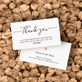 Minimale zwarte Elegant witte winkelcoupon - Dank Kortingskaartje